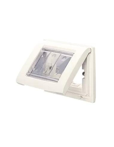 Gewiss IP55 4-Sitzer-Playbus mit schwarzer Platte tonergw32467